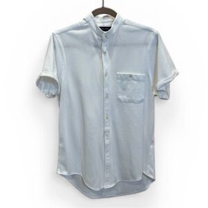 ZARA  MANDARINE COLLAR STRETCH SHIRT